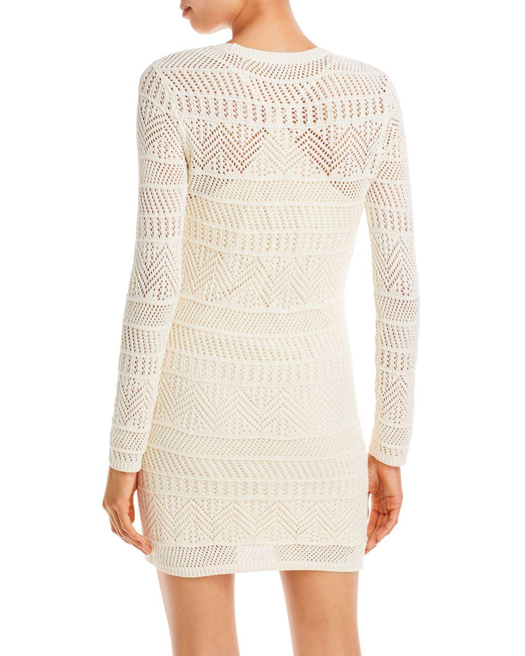 Rag u0026 Bone Renee Pointelle Sweater Mini Dress in White | Lyst