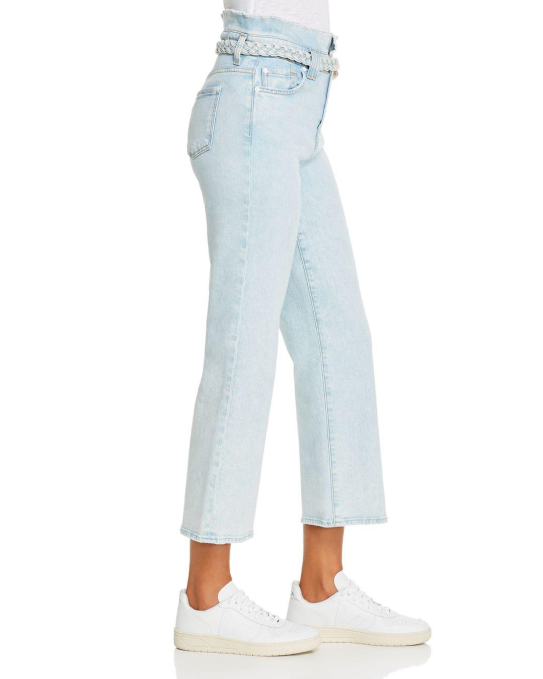 7 For All Mankind Alexa Cropped Paperbag - Waist Jeans In Grand Street in  Blue | Lyst