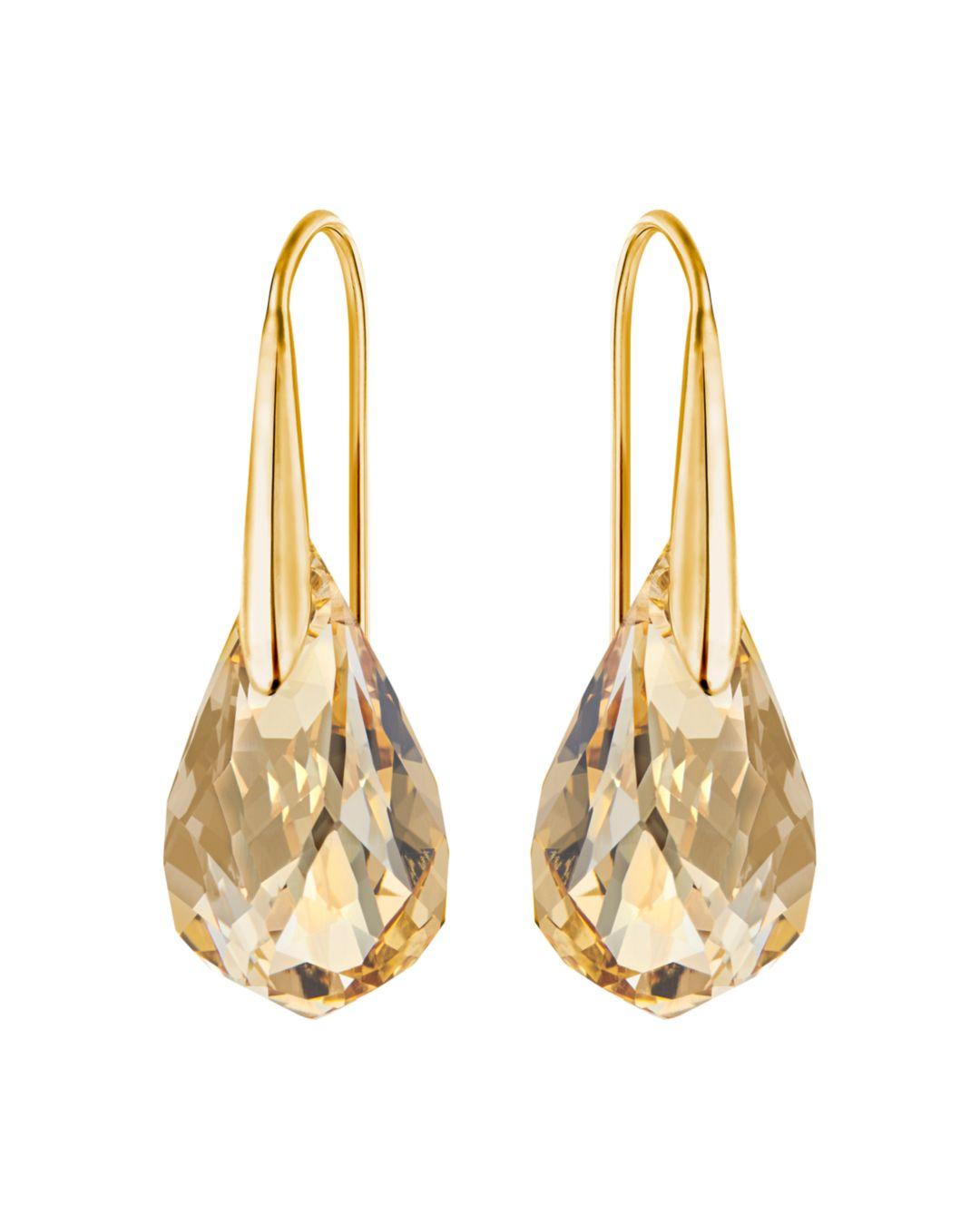 Swarovski Gold-tone Champagne Crystal Drop Earrings in Metallic | Lyst  Canada