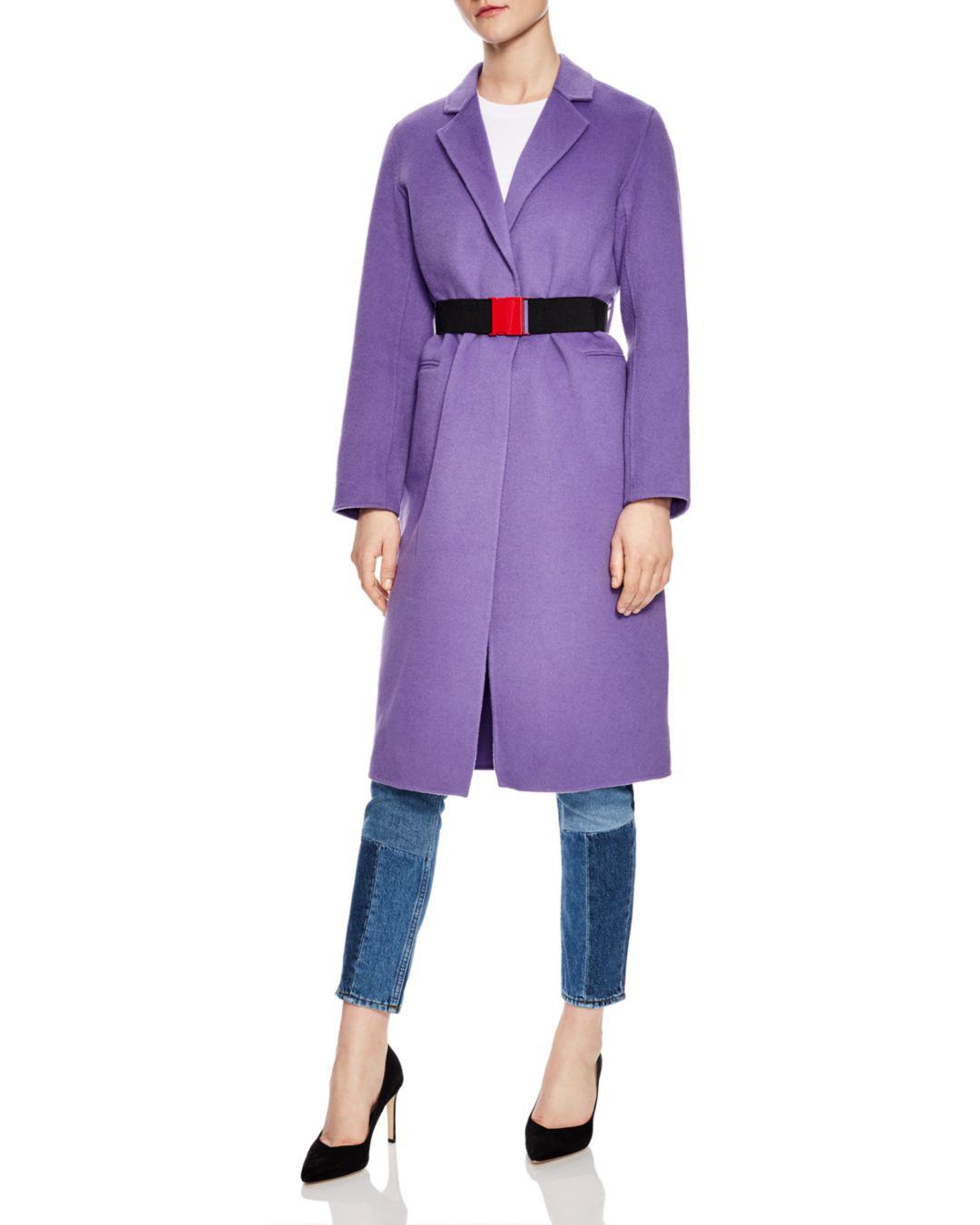 sandro long belted coat