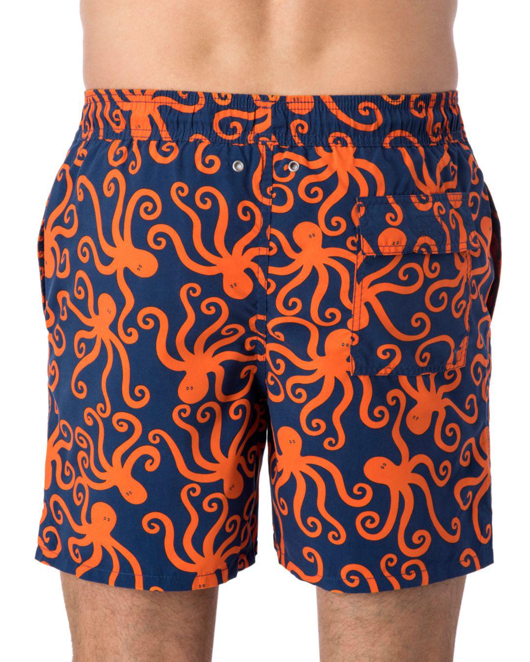 Tom & Teddy Octopus Swim Trunks in Blue/Orange (Blue) for Men Lyst