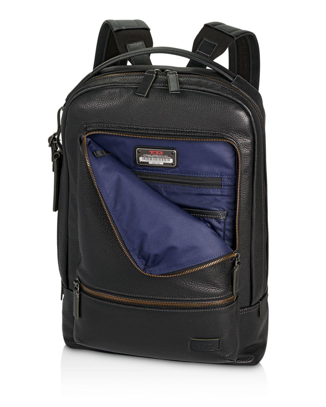 Tumi Harrison Leather Bates Backpack in Black for Men Lyst