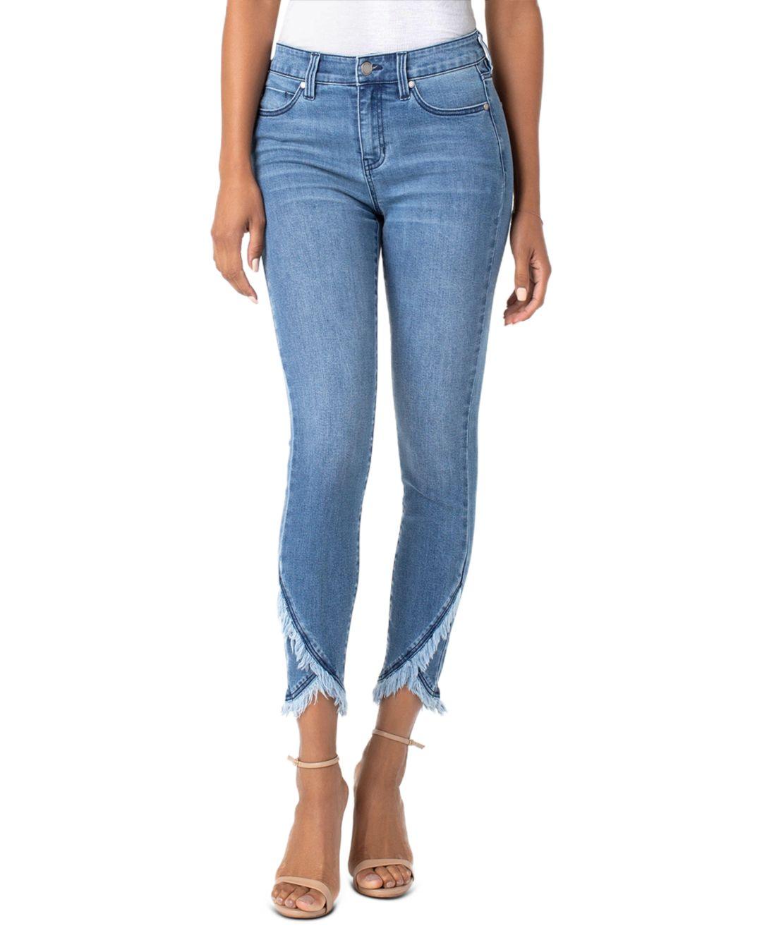 Liverpool Jeans Company Abby Tulip - Hem Cropped Skinny Jeans In Ibiza in  Blue | Lyst