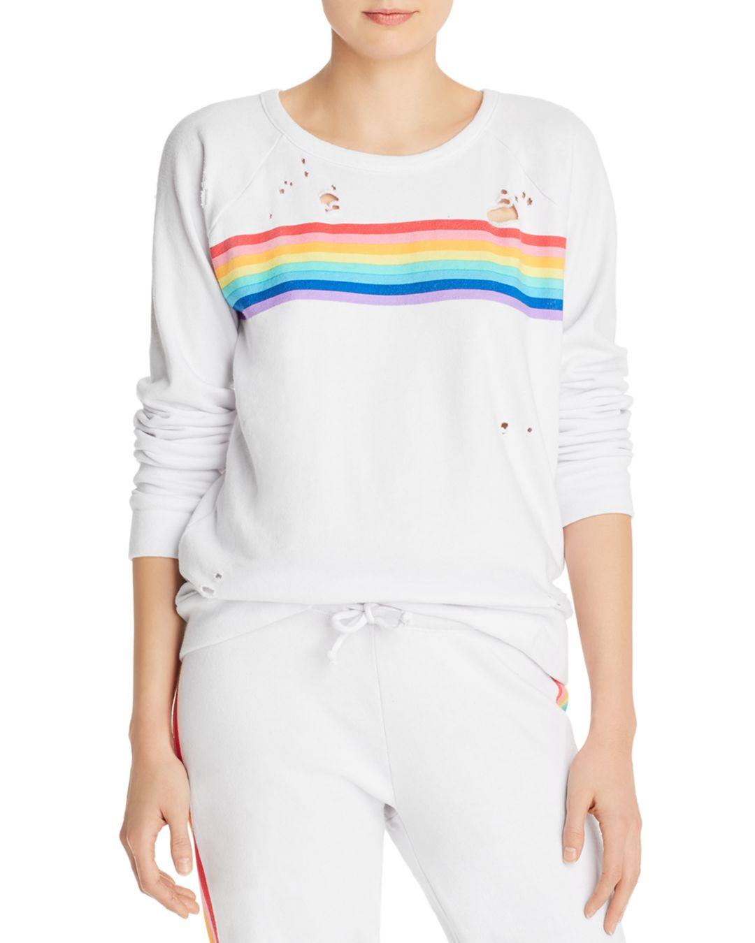 white rainbow sweatshirt