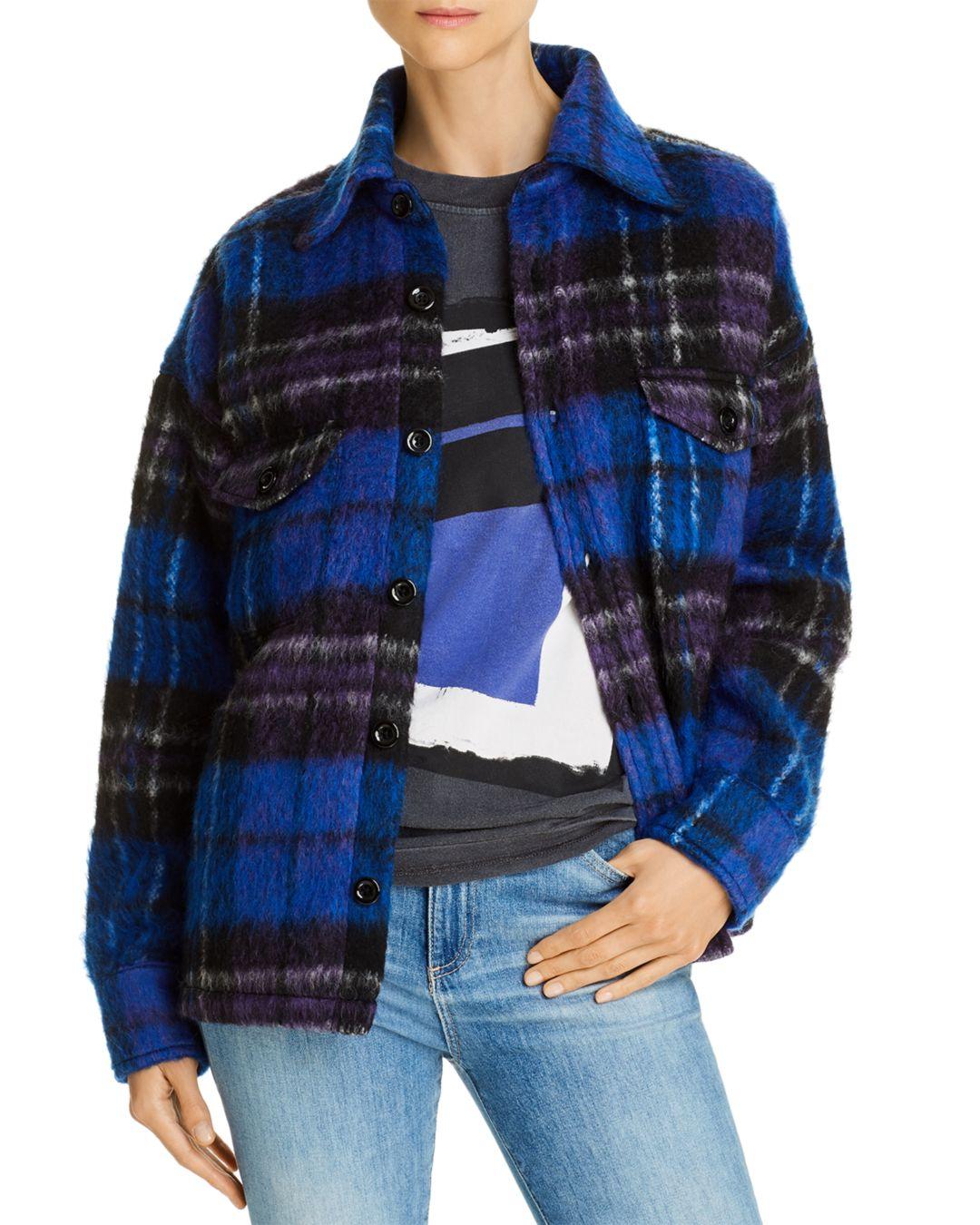 Anine Bing Samone Plaid Jacket in 