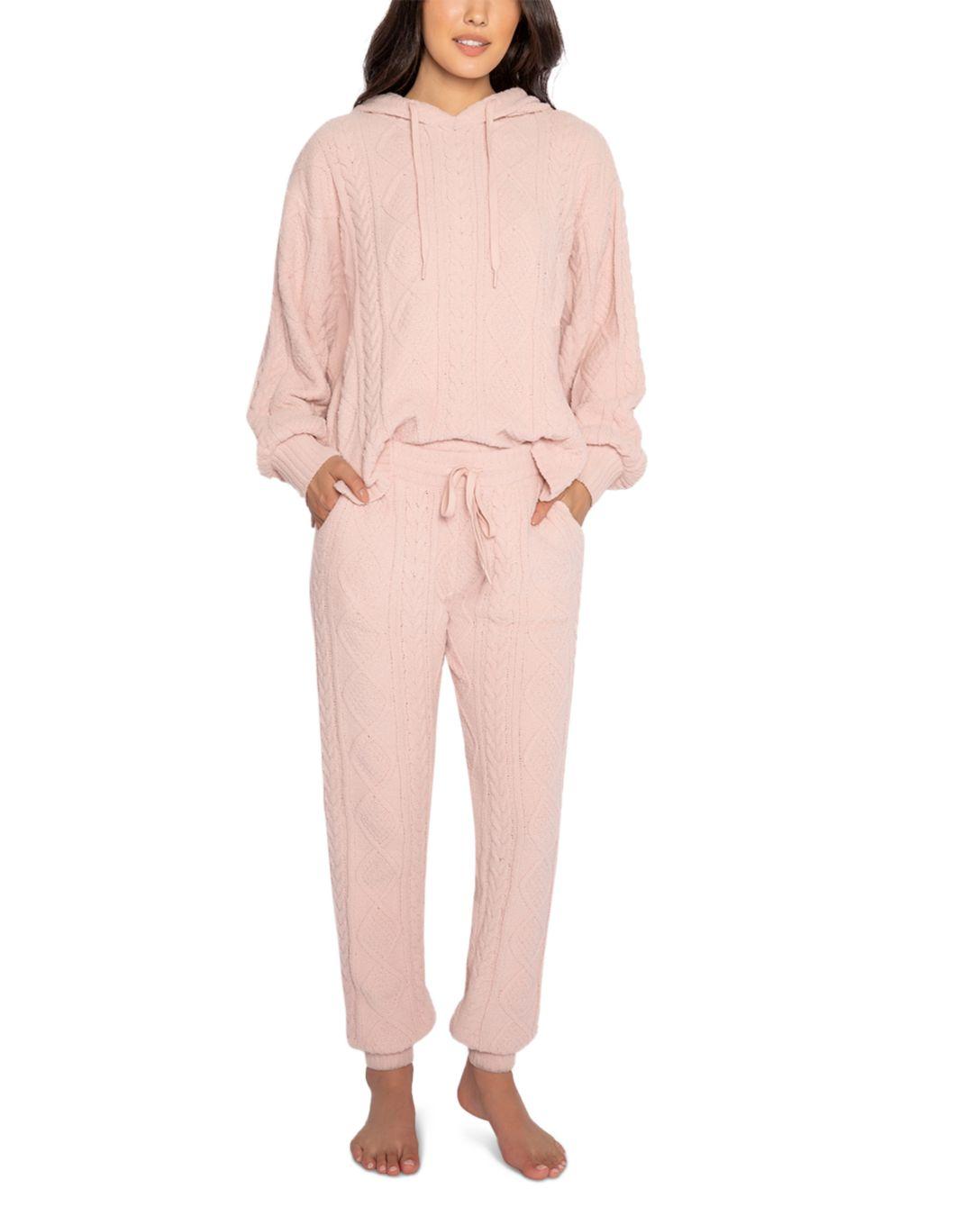 Pj Salvage Long Sleeve Cable Knit Sweater Pajama Set in Pink | Lyst