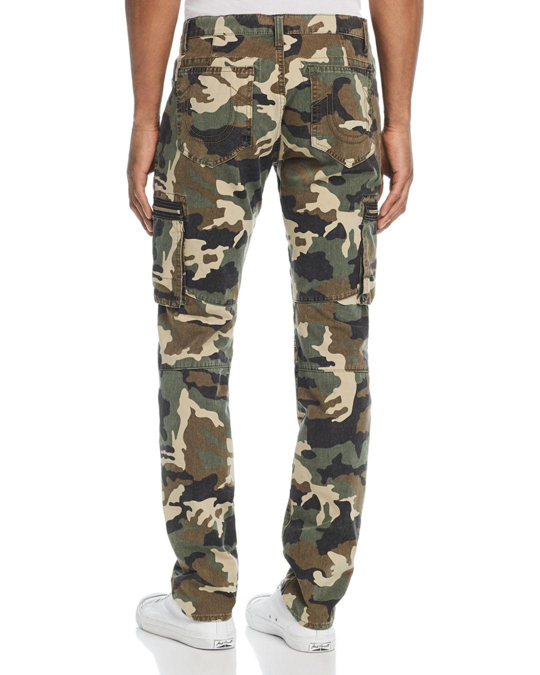 True Religion Nomad Camouflage Print Regular Fit Cargo Pants in Camo ...