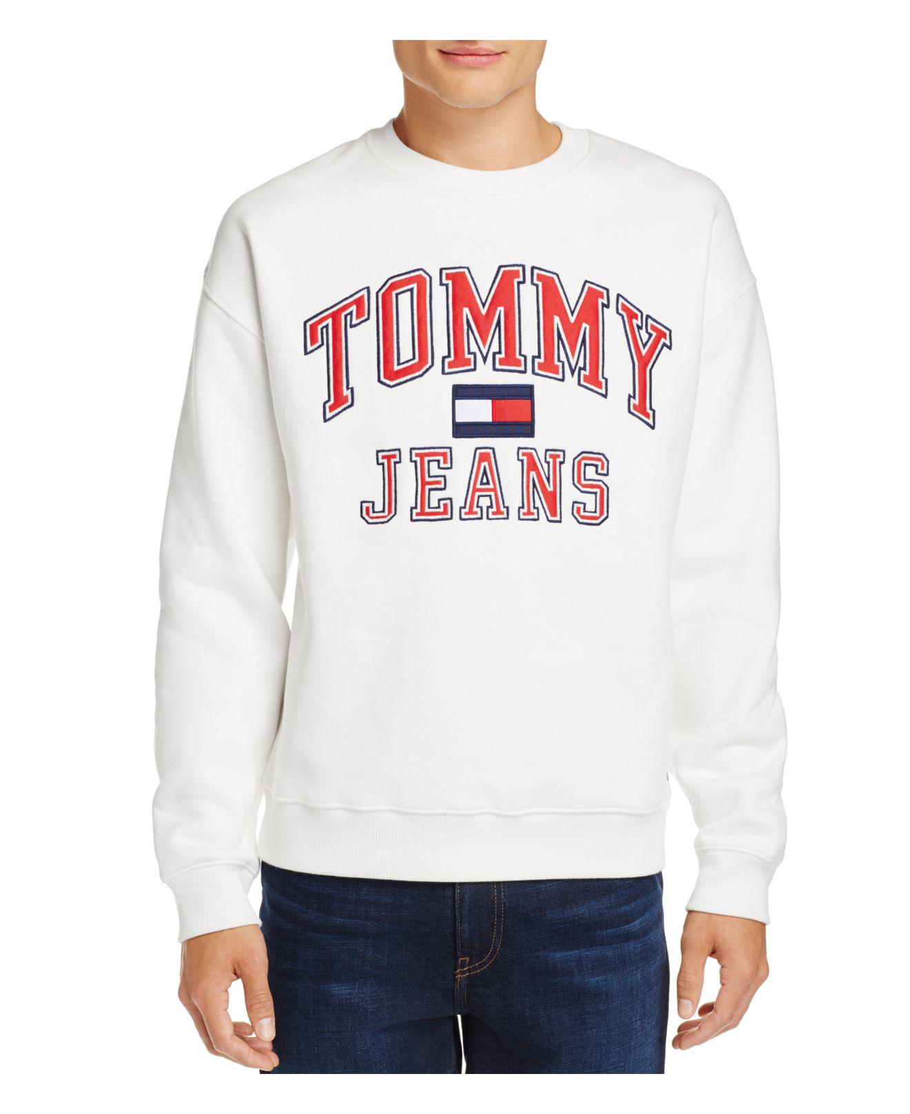 Tommy Hilfiger Denim Tommy Jeans 90's White Flag Logo Crewneck Sweatshirt  for Men - Lyst