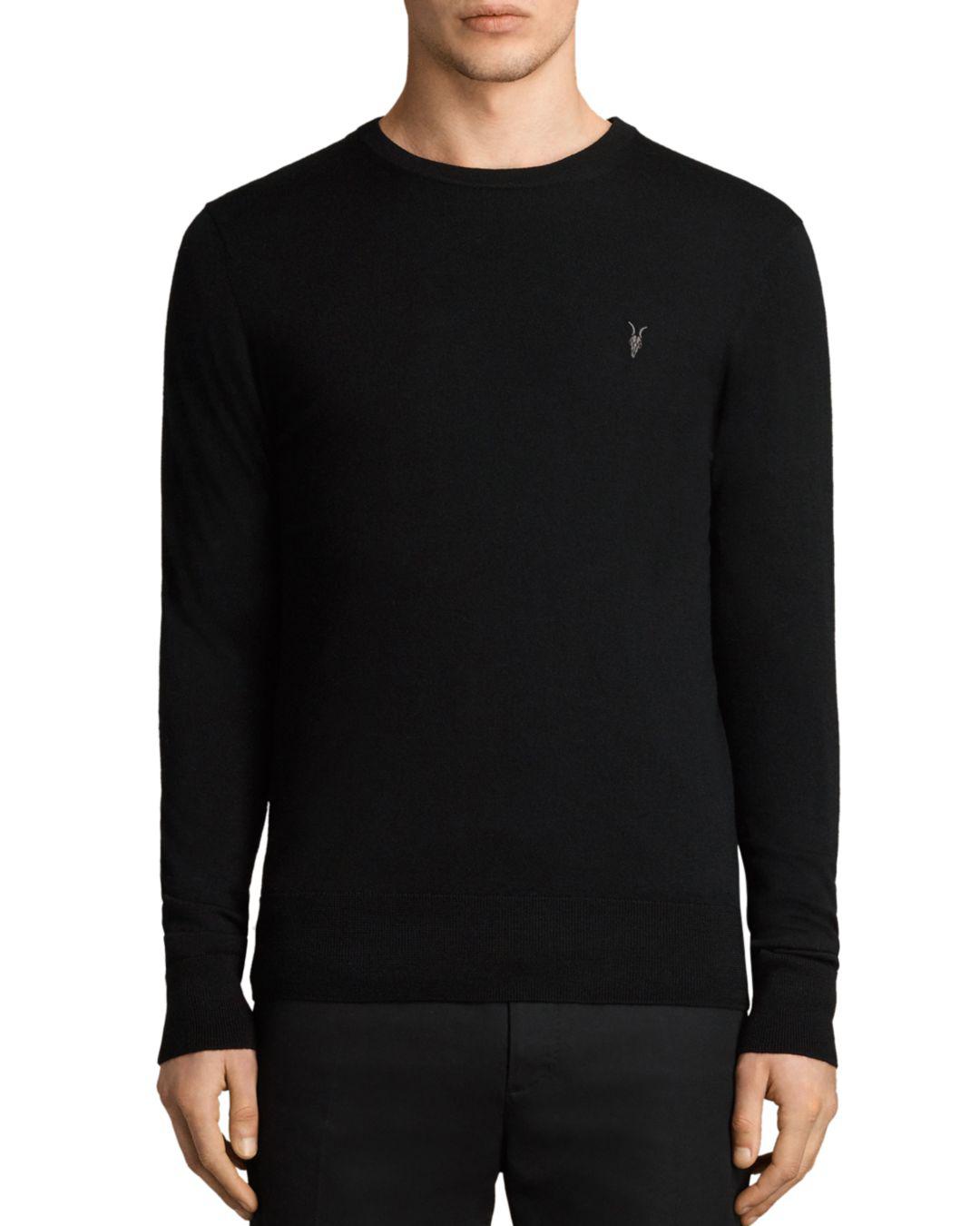 AllSaints Mode Merino Sweater in Black for Men - Lyst