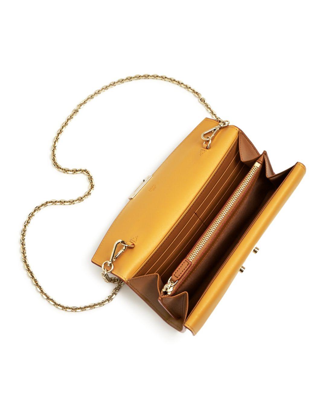 Mcm Patricia Monogram Leather Chain Wallet IUCN Water