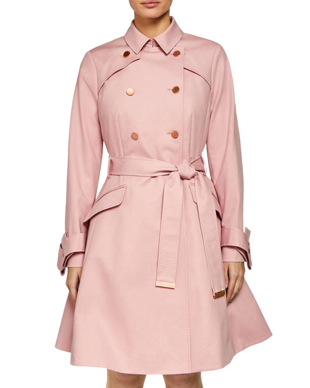 Ted Baker Marrian Flared Trench Coat in Dusky Pink (Pink) - Lyst