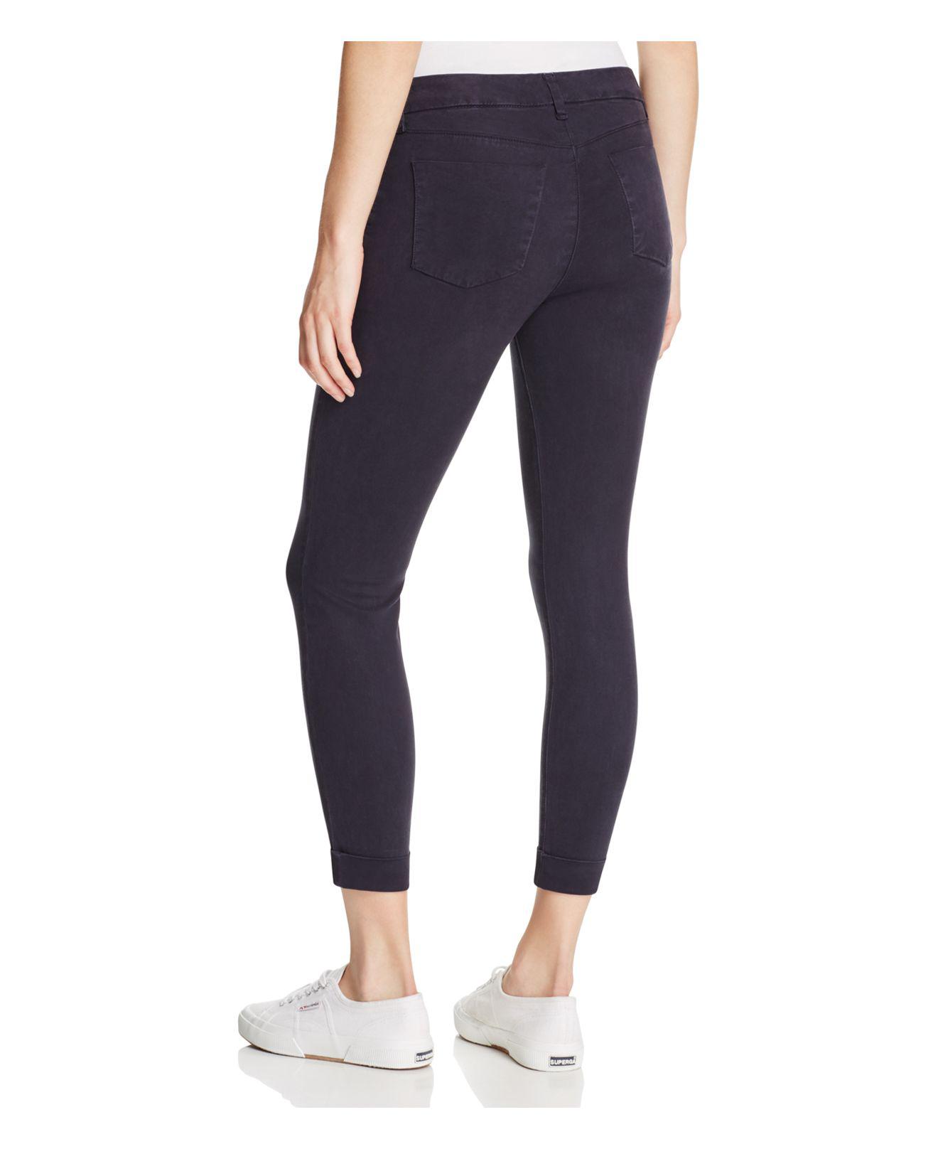 navy blue cuffed pants