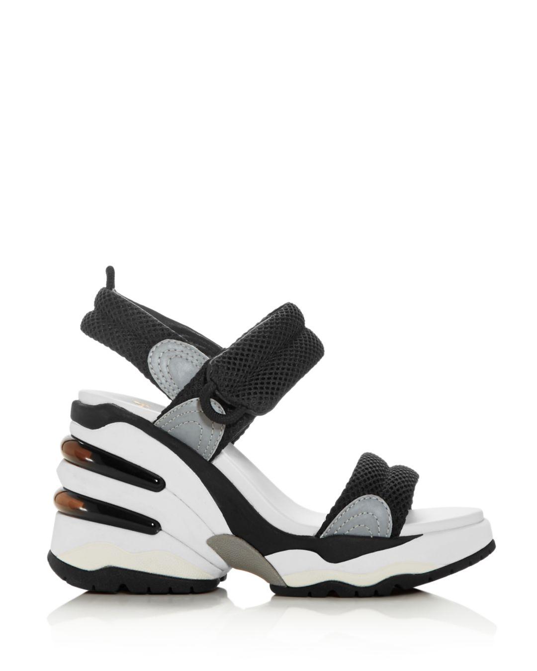 Ash Women's Cosmos Wedge Sandals in Black/Black/Silver (Black) - Lyst