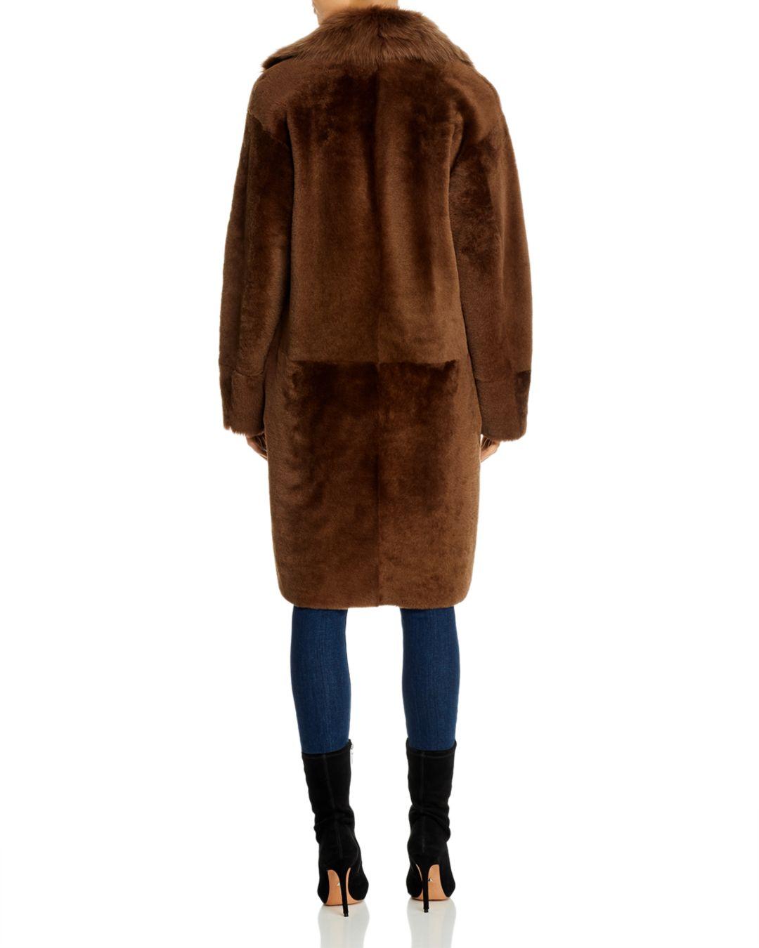 theory reversible shearling coat