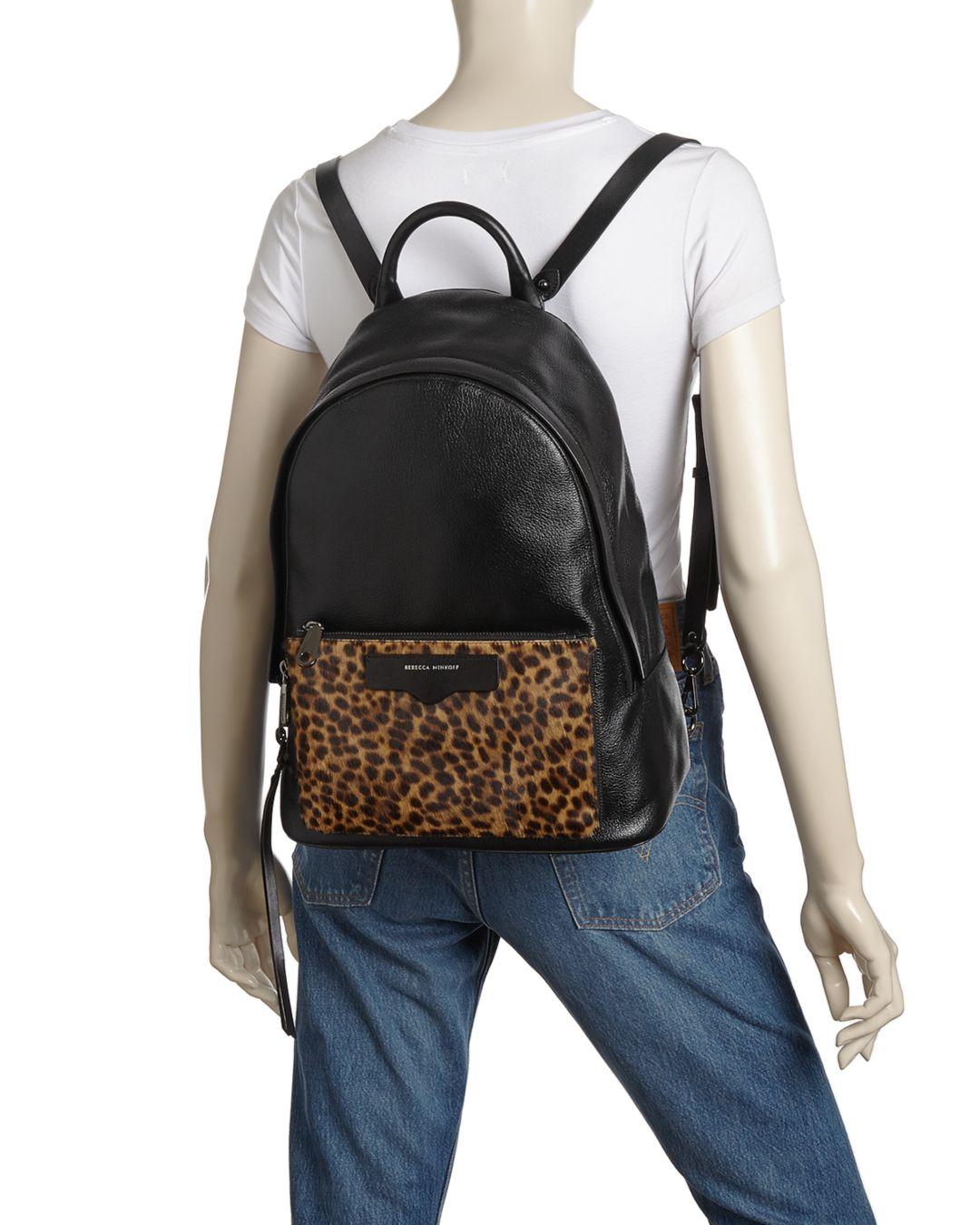 rebecca minkoff leopard backpack