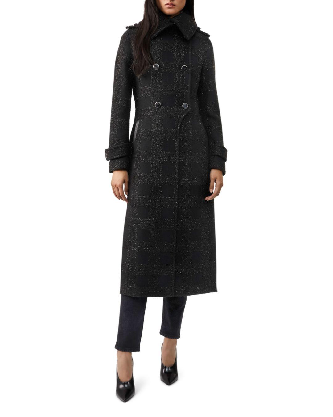 Mackage Elodie Shimmer Wool Doublebreasted Coat In Black Women Lyst