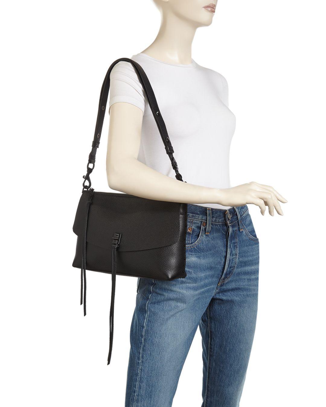 Rebecca Minkoff Darren Small Leather Shoulder Bag in Black - Lyst