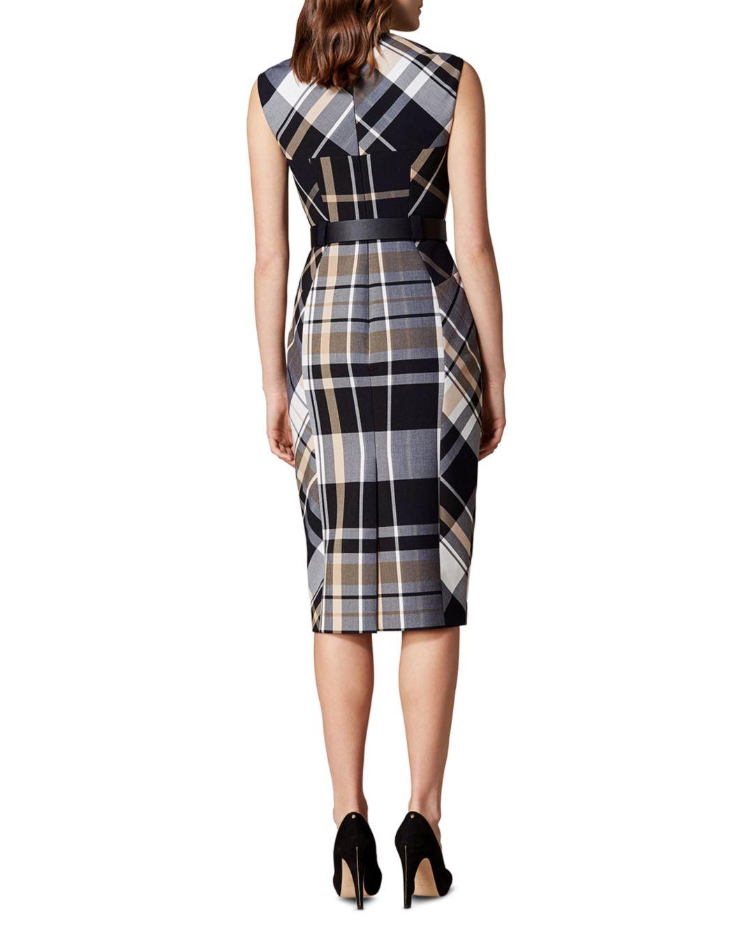 karen millen tartan check forever dress