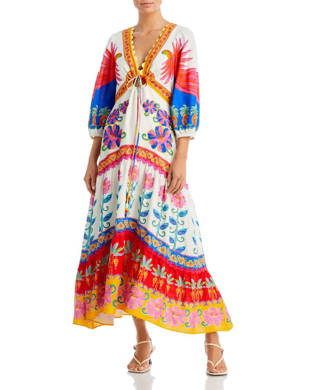 FARM Rio Vivid Garden Maxi Dress in Red | Lyst