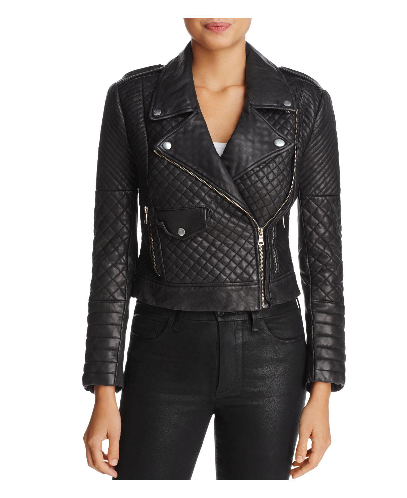 Joe's Jeans Michelin Quilted Leather Moto Jacket in Black