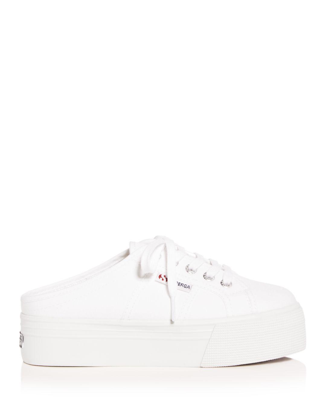 Superga Women's Platform Sneaker Mules in White | Lyst
