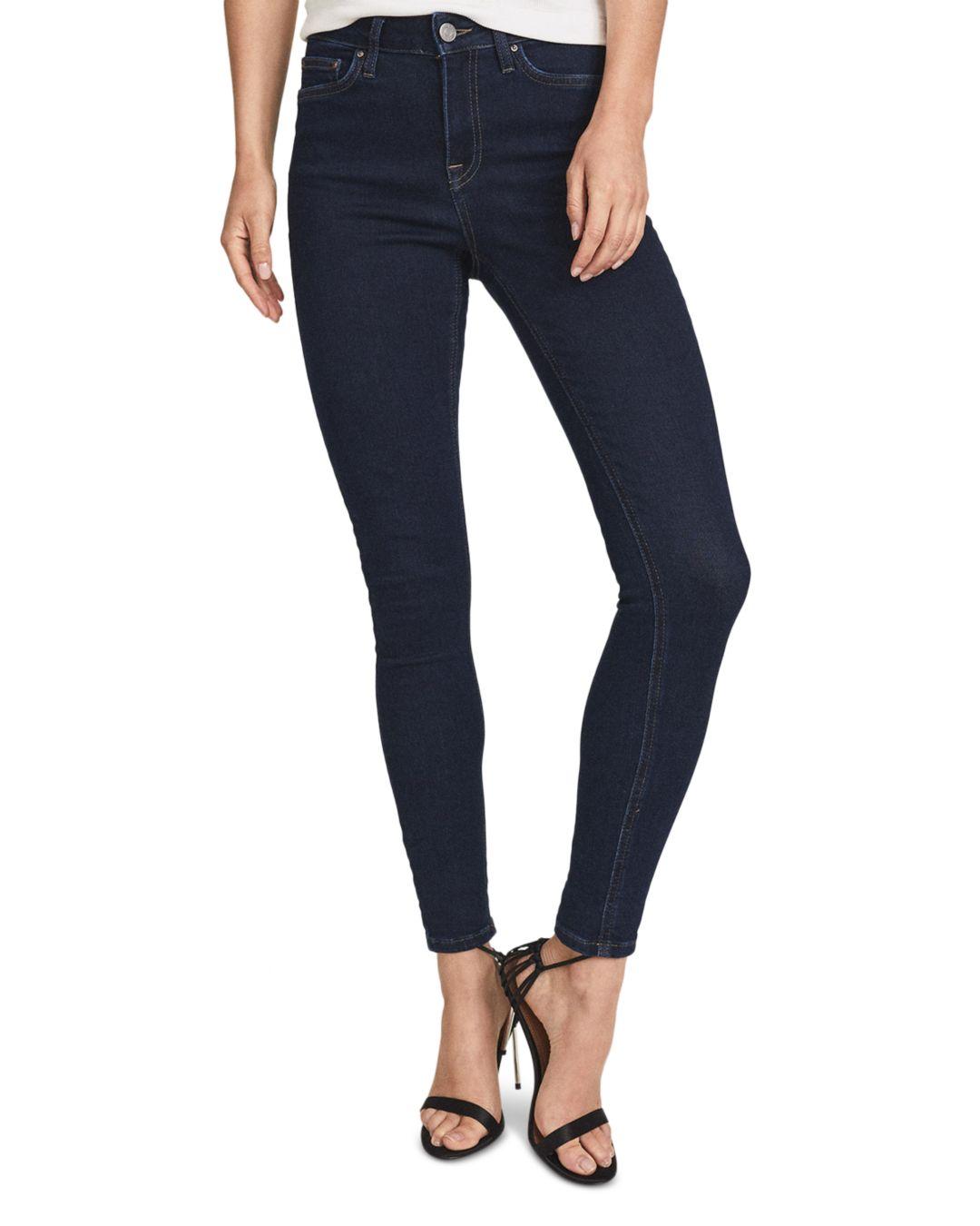 Reiss Petites Lux High Rise Cropped Skinny Jeans In Indigo in Blue | Lyst