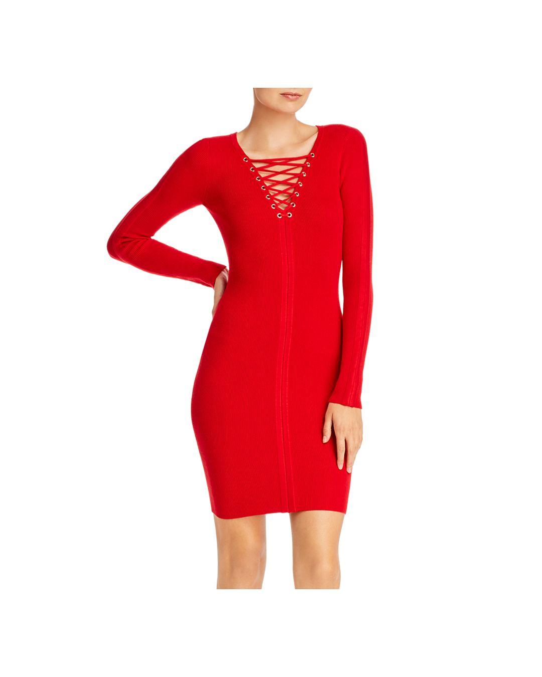 Guess Selby Lace - Up Body - Con Dress in Red - Lyst