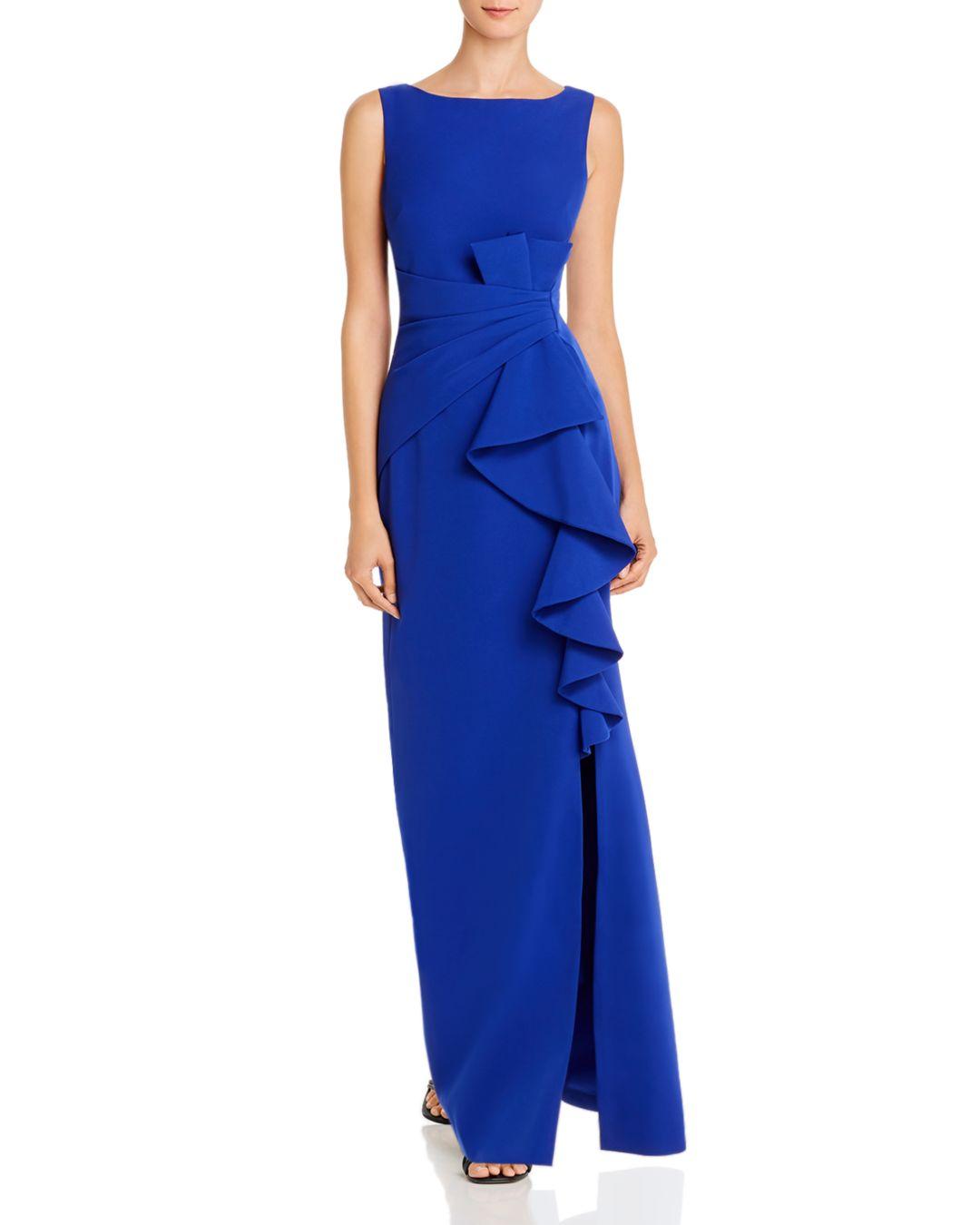 eliza j ruffle front gown petite
