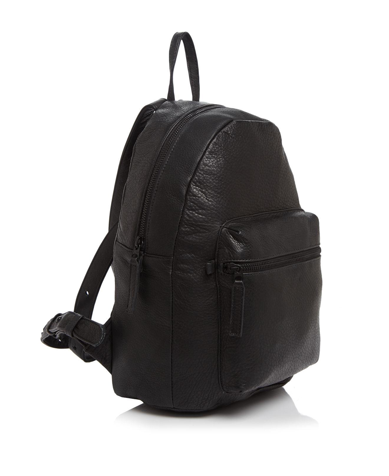 BAGGU Leather Backpack in Black/Black (Black) - Lyst