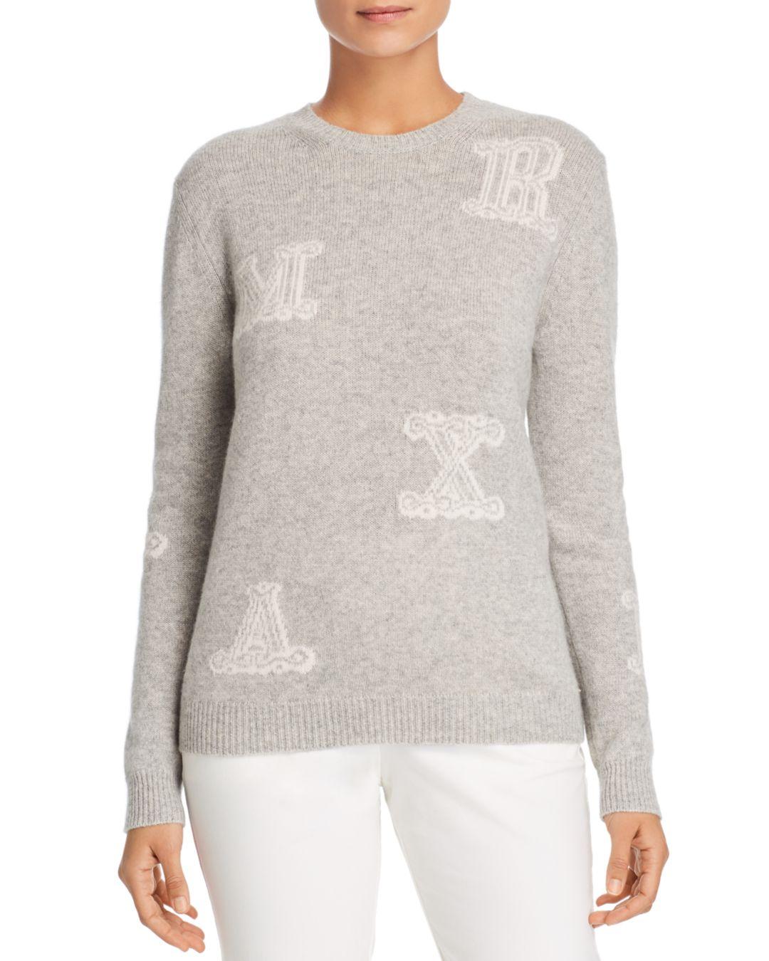 Max Mara Vetro Logo - Letter Cashmere Sweater in Pearl Gray (Gray 