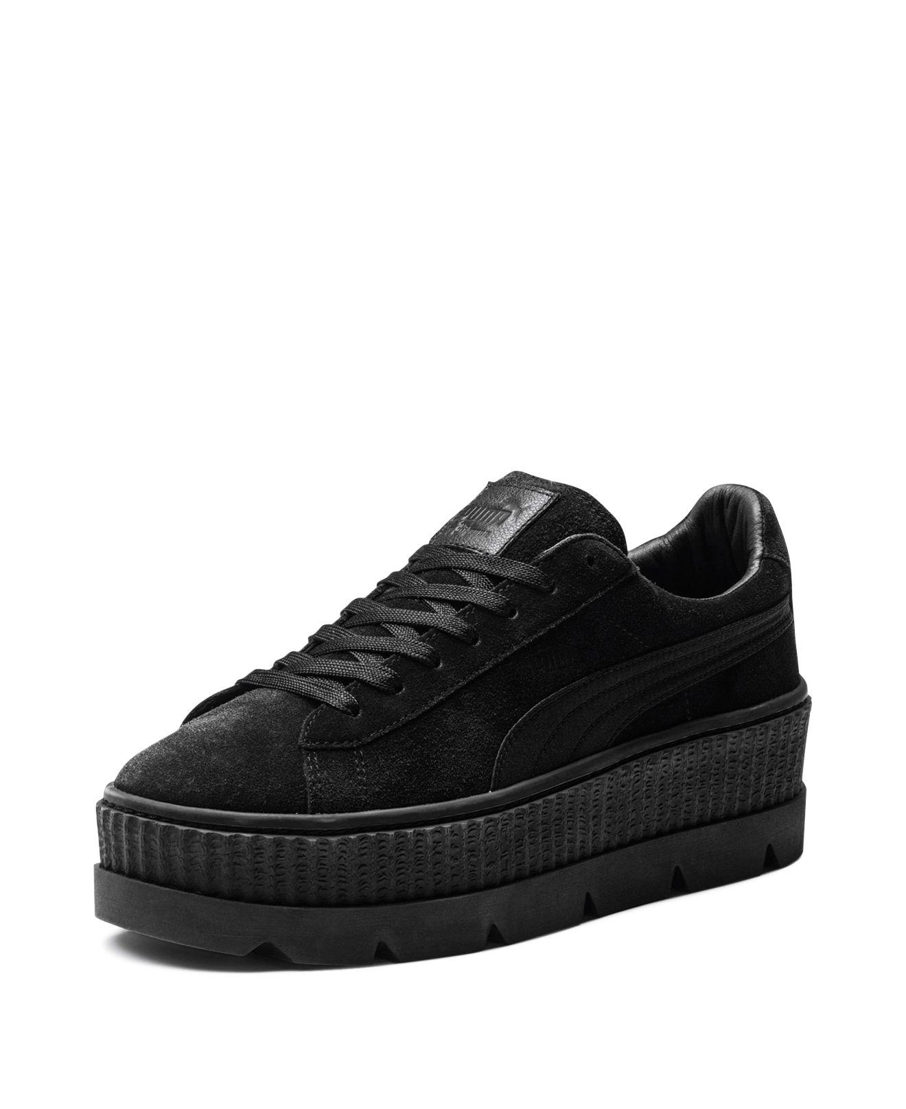 Suede Cleated Creeper Platform Sneakers 