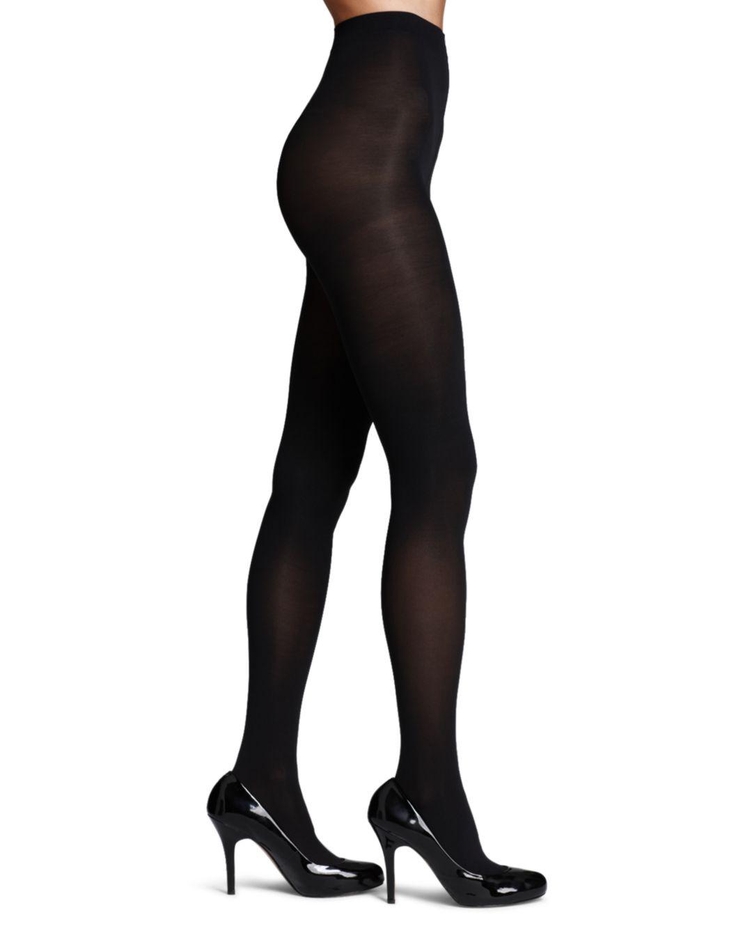 Hue Synthetic Opaque Sheer To Waist Tights In Black Lyst