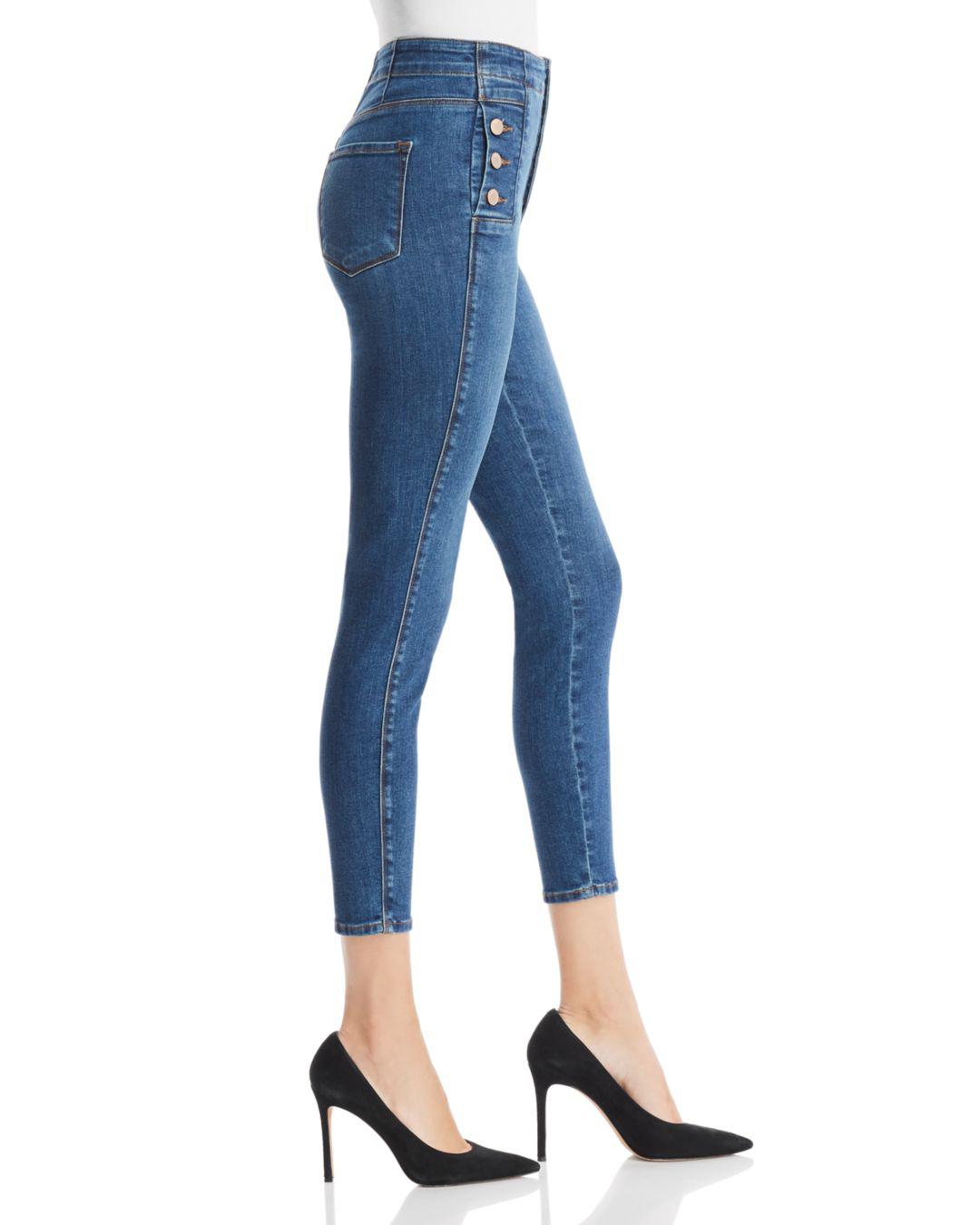 J Brand Denim Natasha Sky High Skinny Crop Jeans In Lovesick in Blue - Lyst