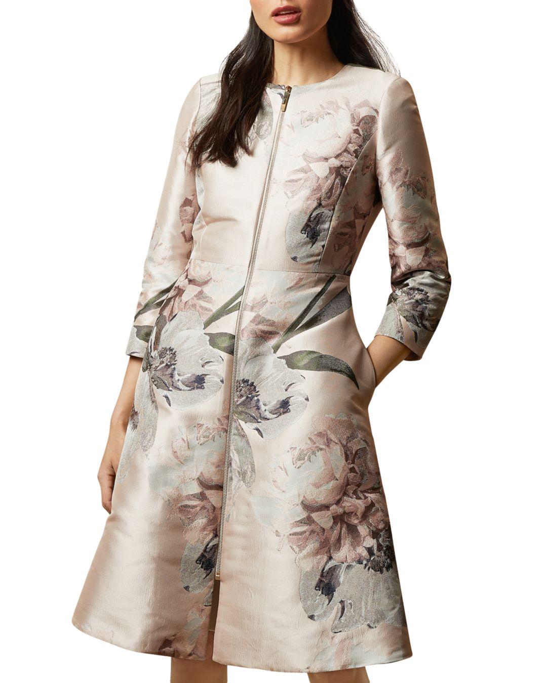 Ted Baker Synthetic Coniiey Woodland Print Dress Coat | Lyst
