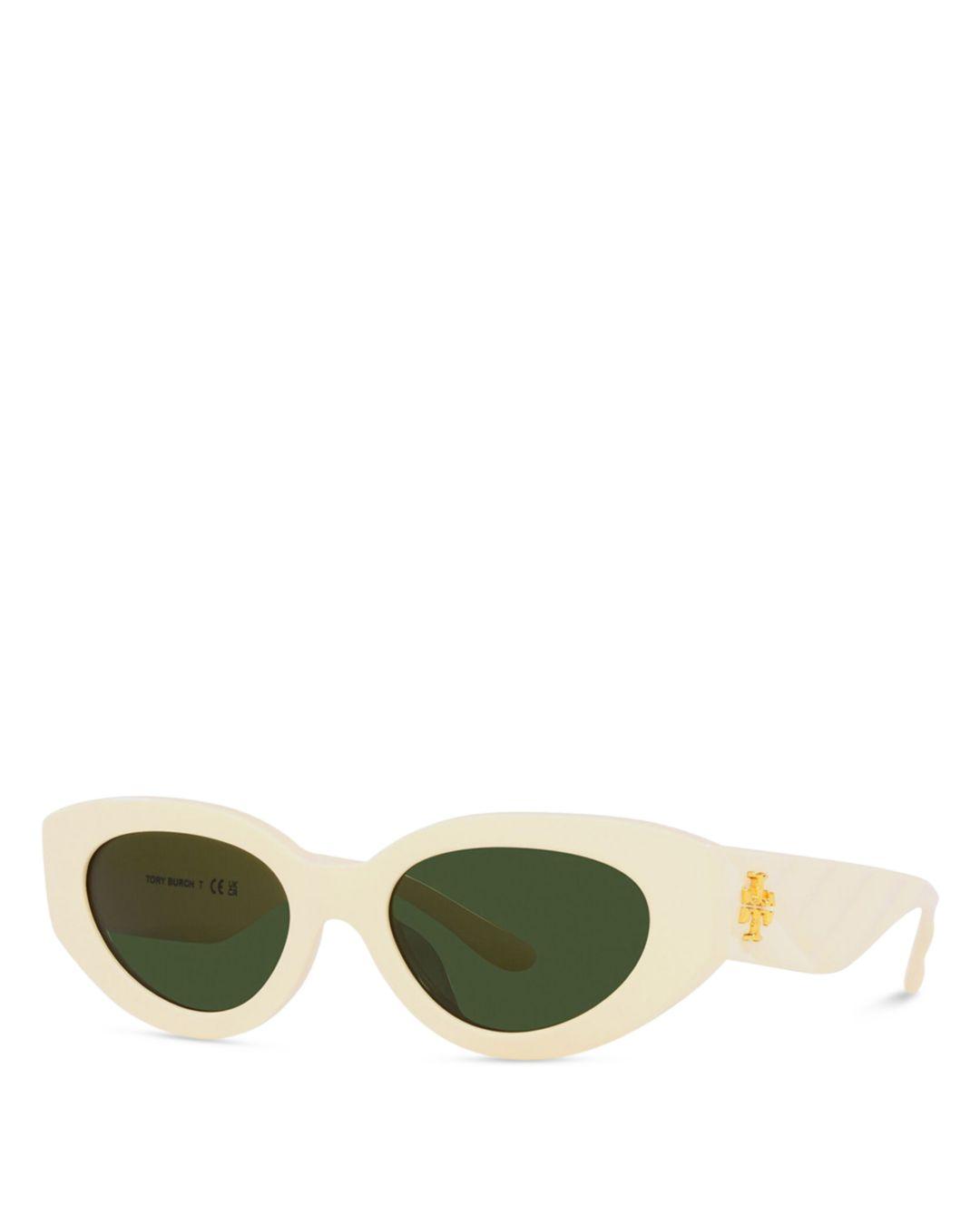 Tory Burch Kira Chevron Cat-eye Sunglasses in Green | Lyst