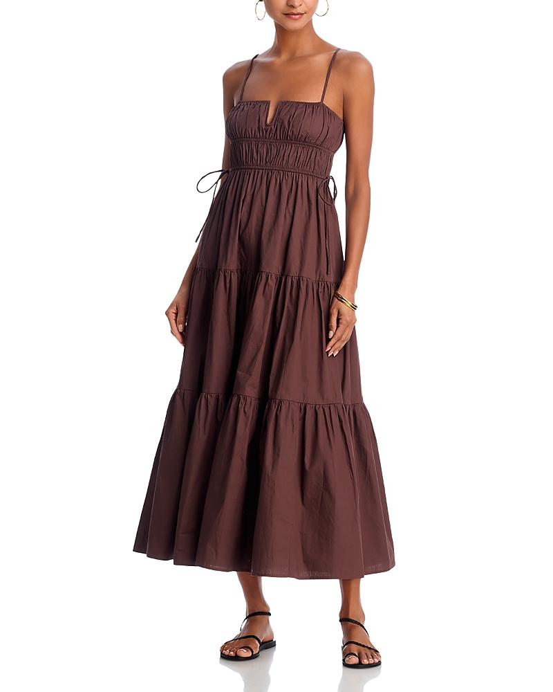 brown cotton poplin dress MILVA MI - COTTON POPLIN DRESS main image 1