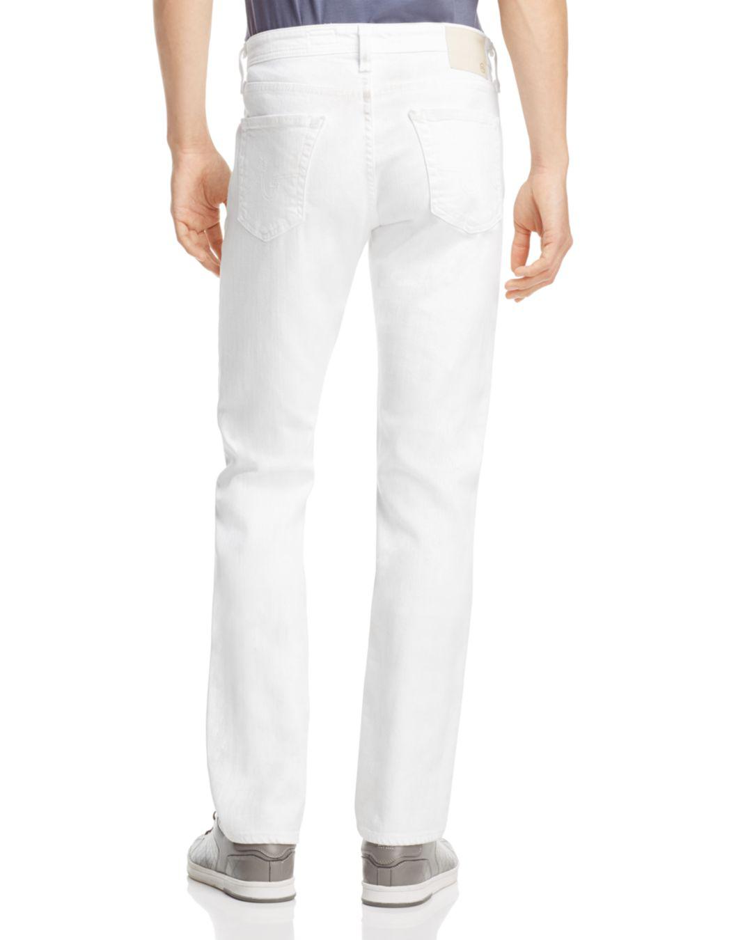 AG Jeans Denim Matchbox Slim-straight Jeans in White for Men | Lyst