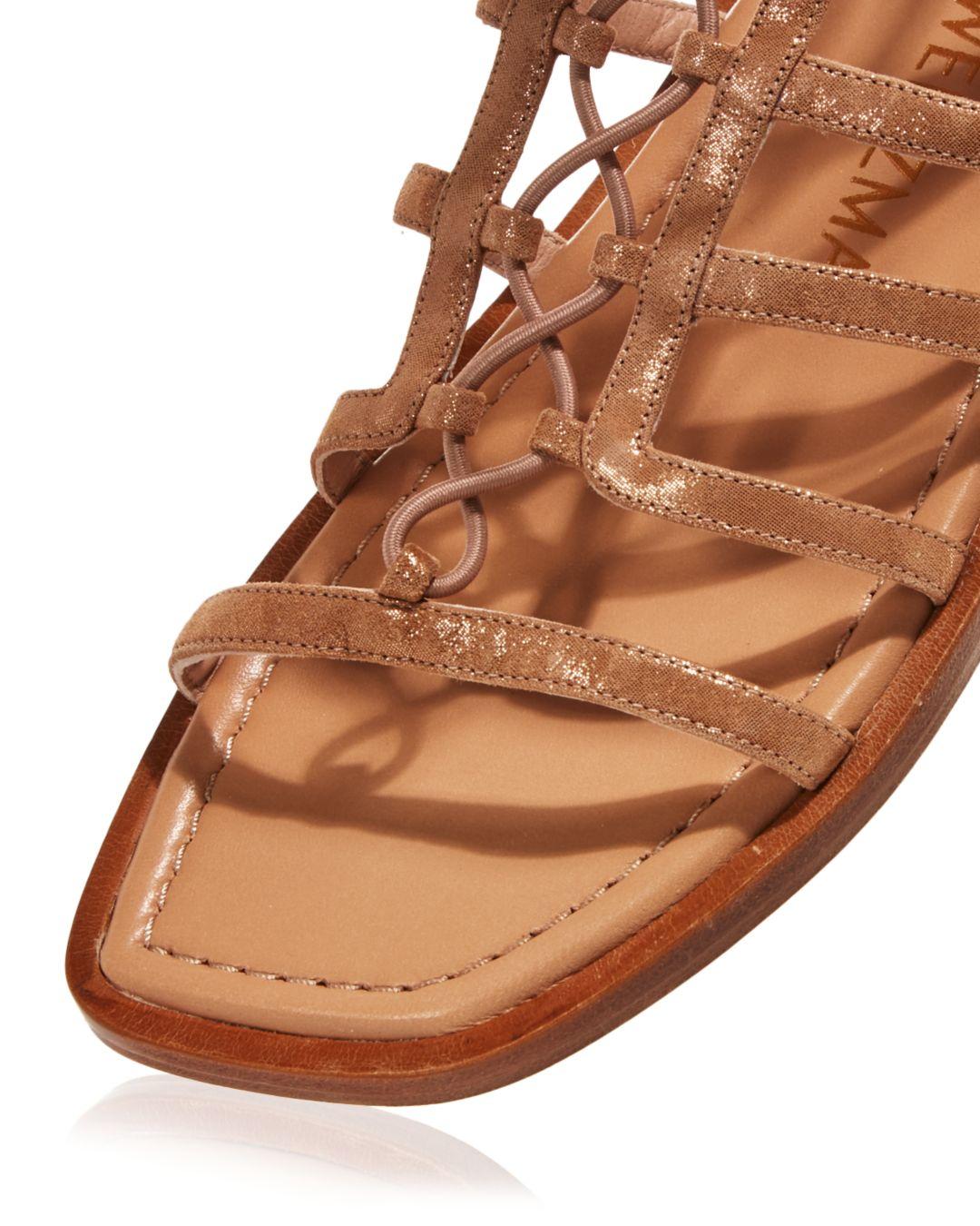 Stuart Weitzman Kora Lace Up Gladiator Sandals in Tan (Brown) | Lyst