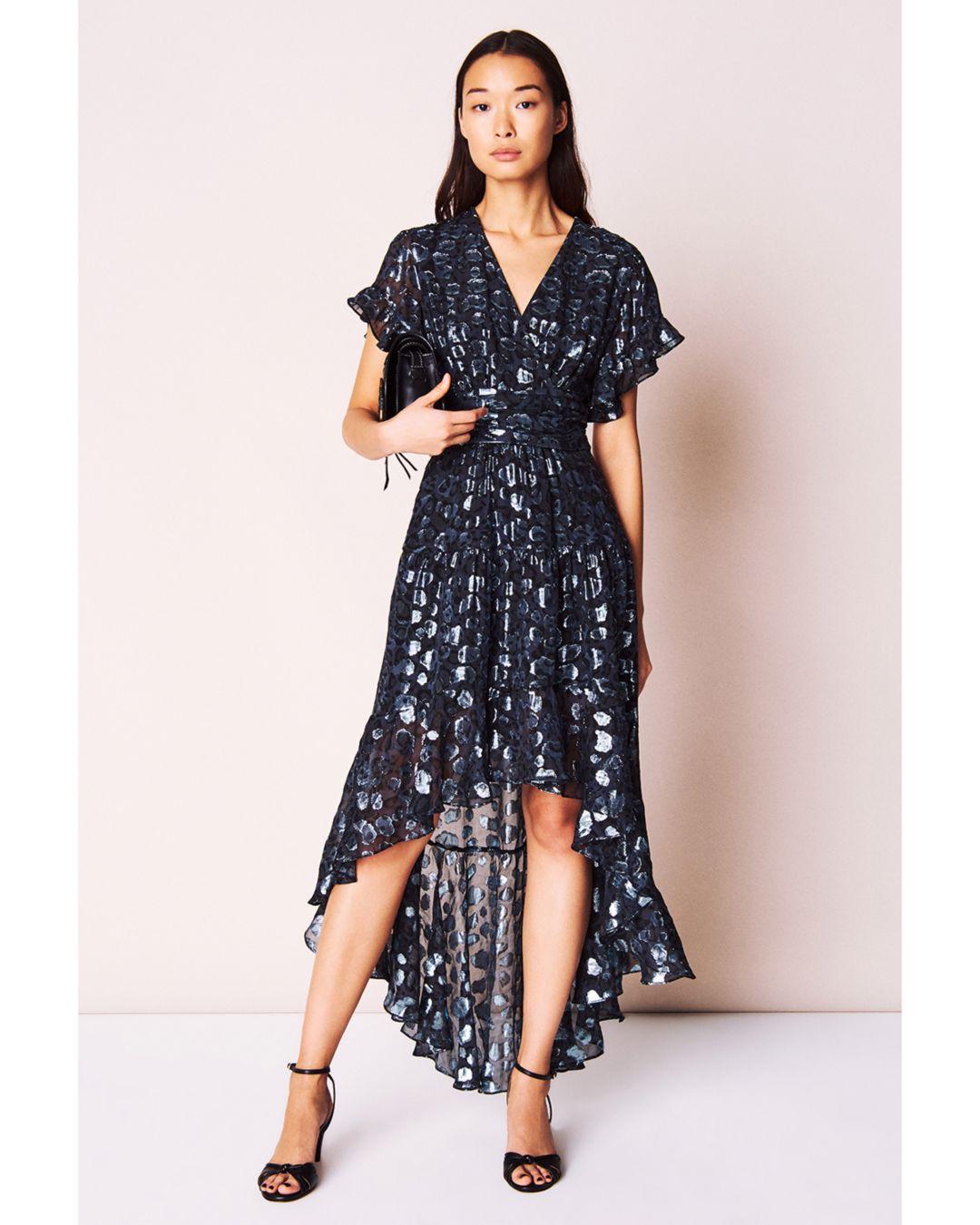 grace high low jacquard dress