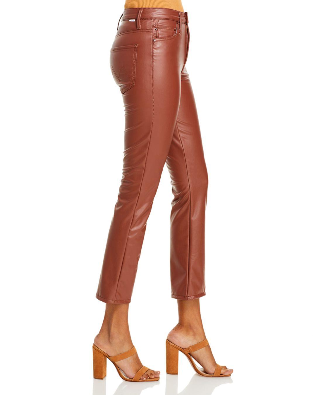 Leather Ankle Flare Jeans In Faux Show 