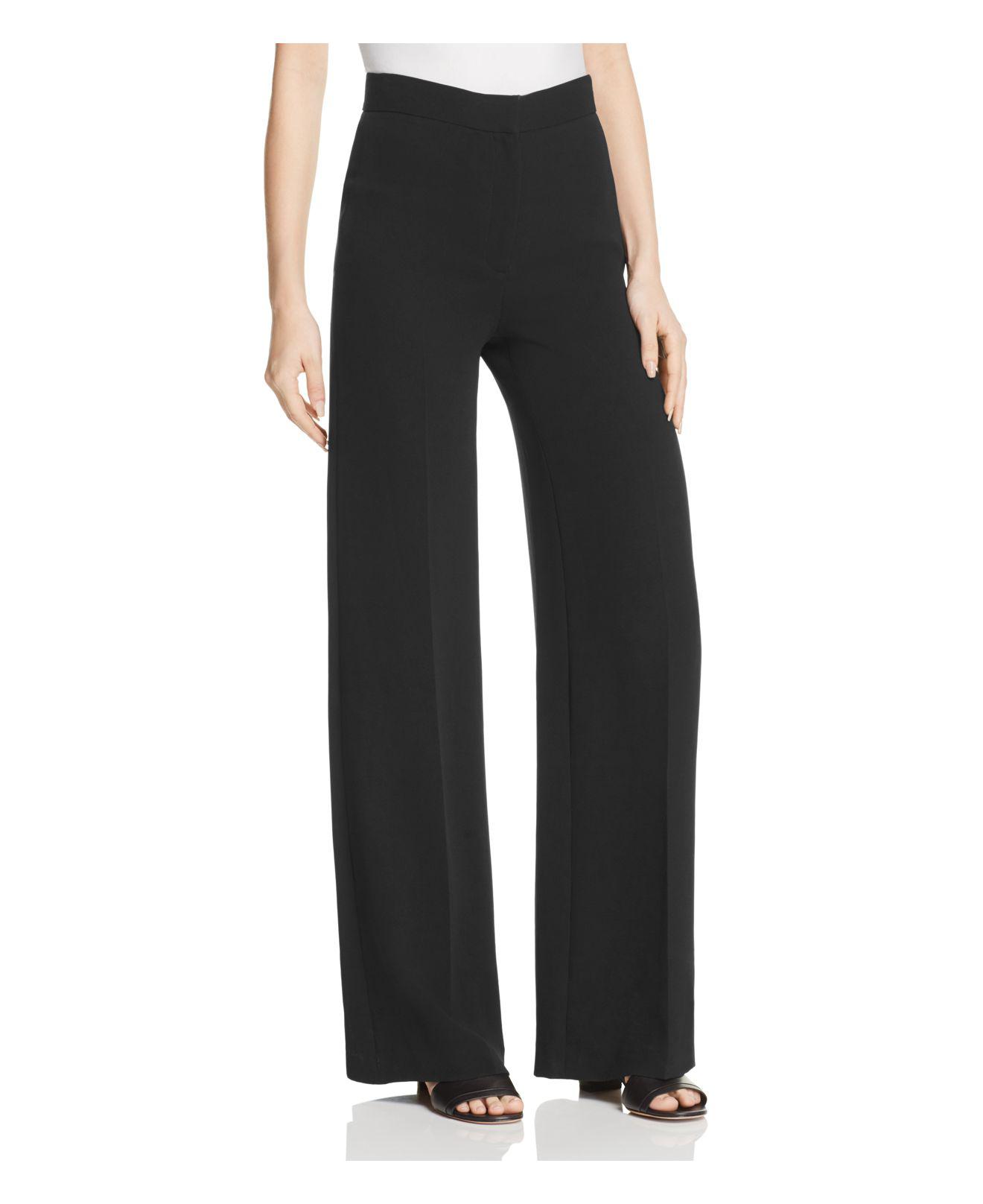 Theory Synthetic Terena High-waist Crepe Pants in Black - Lyst