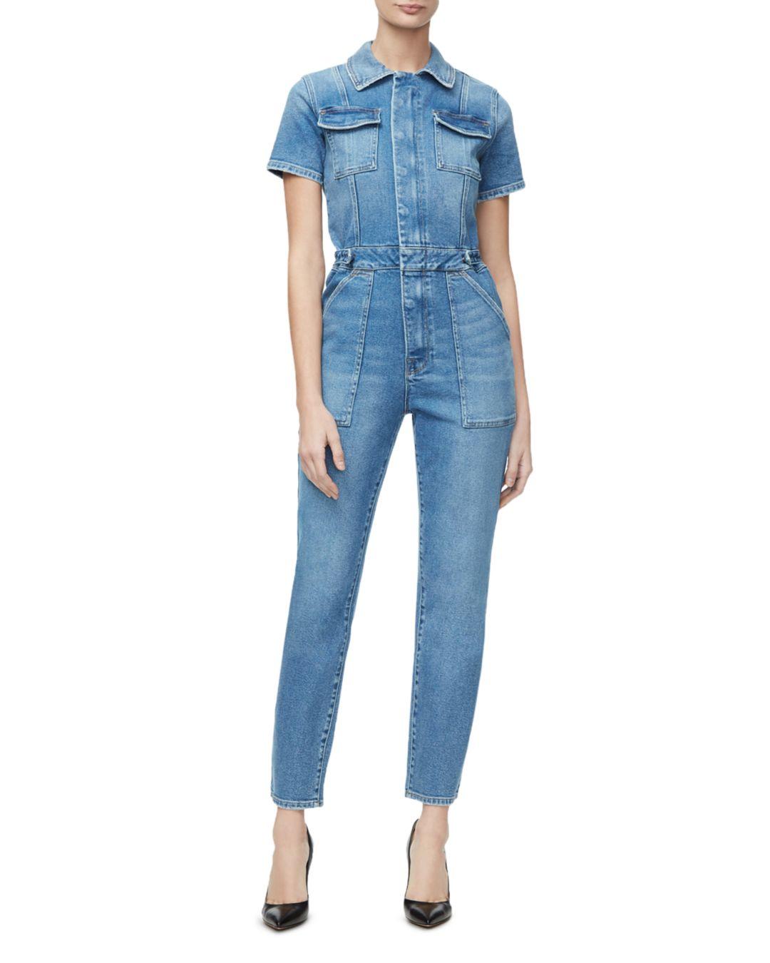 good american denim jumpsuit