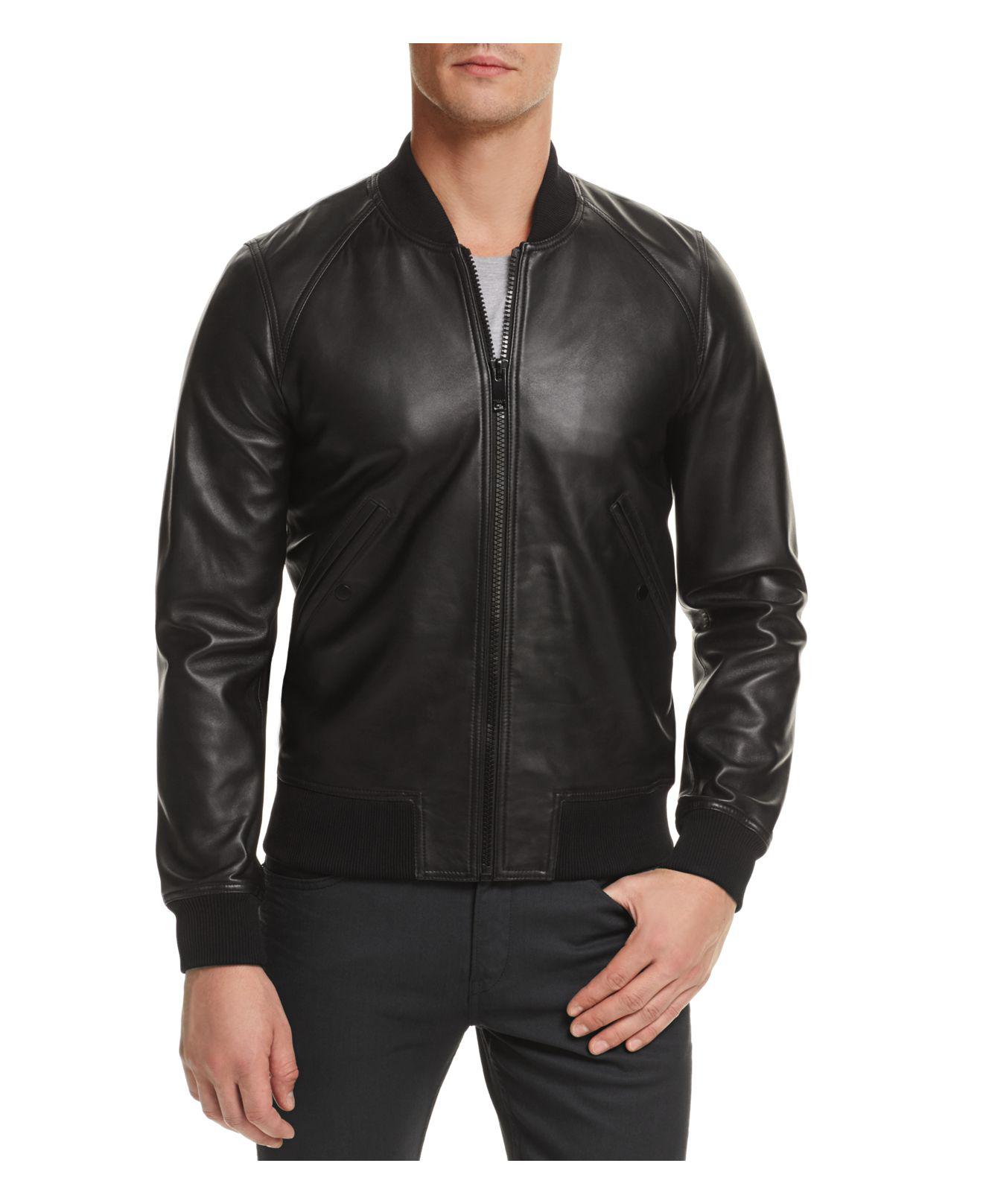 Sandro Fire Leather Jacket In Black For Men Lyst