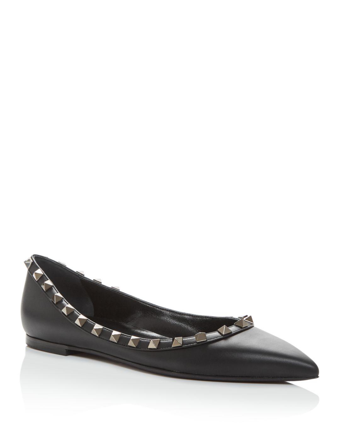 black rockstud flats