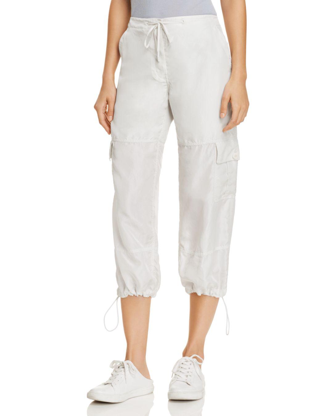 Theory Silk Cargo Pants in White - Lyst
