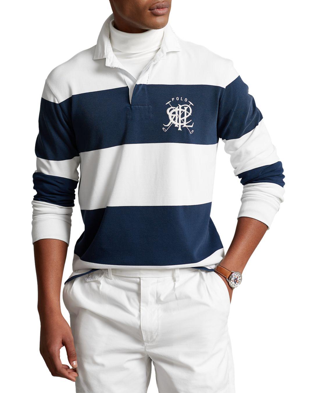 Polo Ralph Lauren Stripe Cotton Long-sleeve Polo in Blue for Men | Lyst