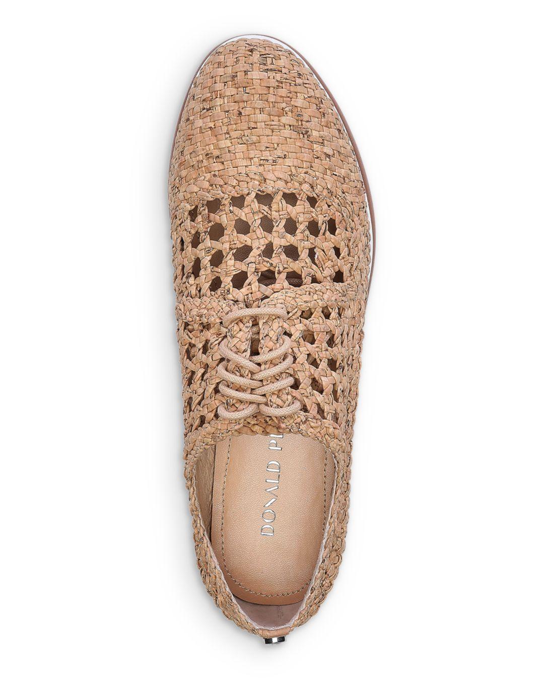 Donald J Pliner Lillo Woven Cork Platform Sneakers in Natural | Lyst