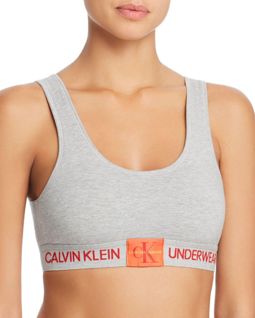 Calvin Klein Monogram Unlined Bralette in Gray Heather (Grey) - Save 44% -  Lyst