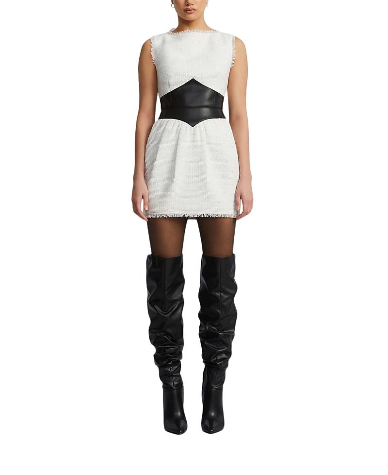 knee length dresses for ladies Leather Dress with Slit Black / 8 main image 0