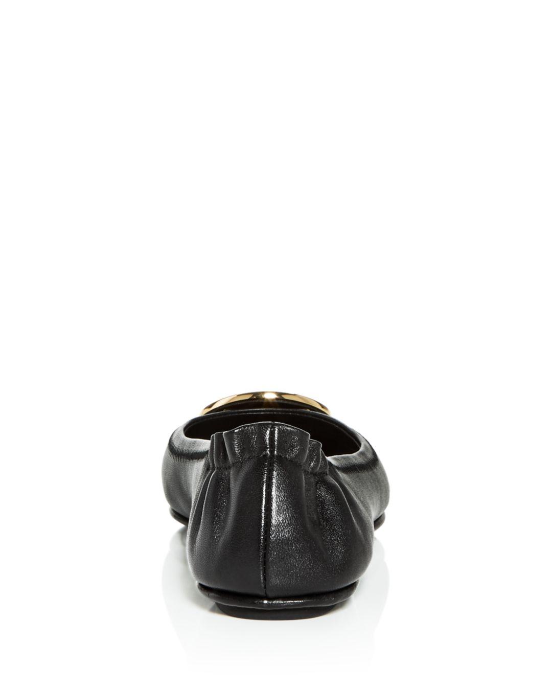 tory burch black minnie flats